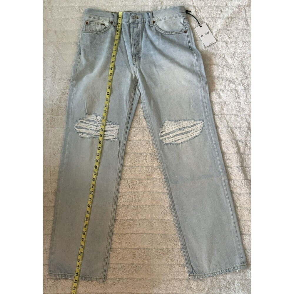 RE/DONE Loose Acqua Destroy Straight Leg Jeans Size 28 – Retail $325 NWT - Picture 10 of 10